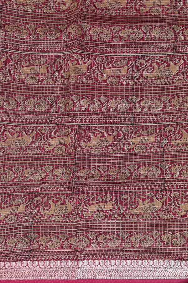 Chanderi Cotton Saree In Golden Yellow With Allover Design