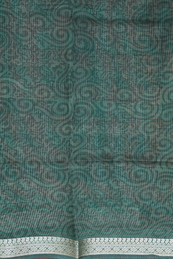 Chanderi Cotton Saree In Brown And Cream With Diamond Design