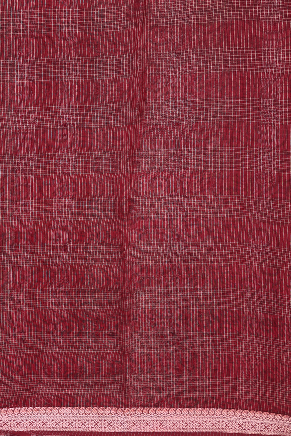 Chanderi Cotton Saree In Grey And Cream With Diamond Design
