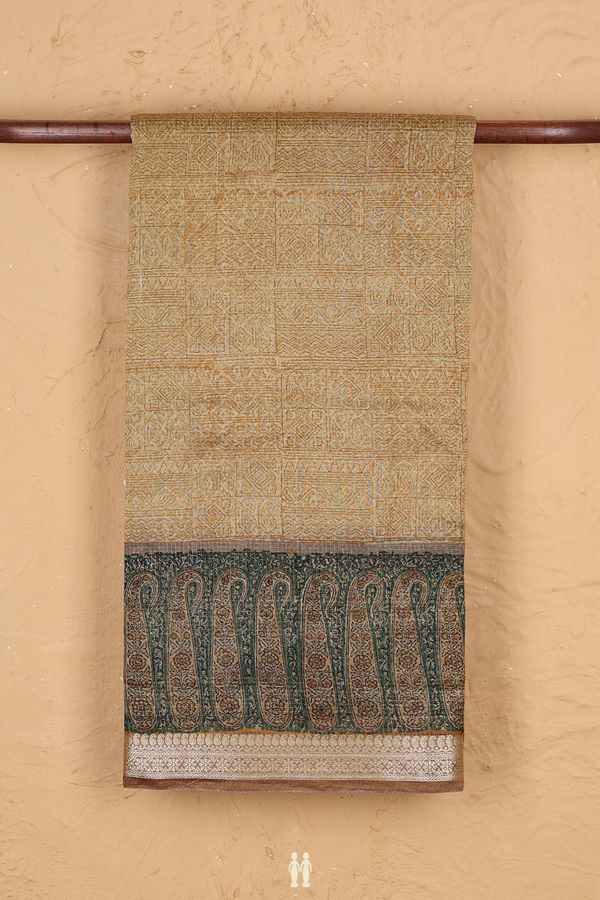 Chanderi Cotton Saree In Brown With Allover Design