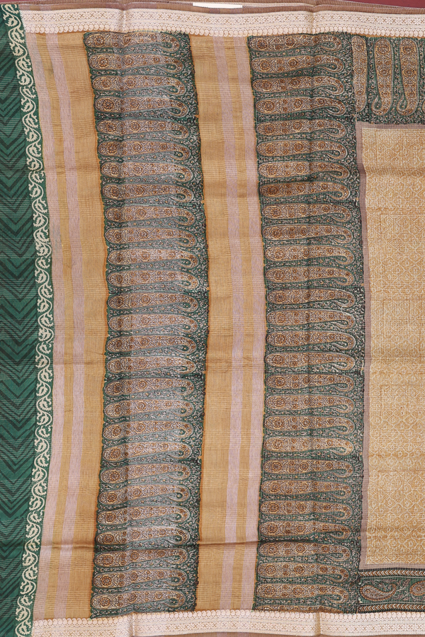 Chanderi Cotton Saree In Brown With Allover Design