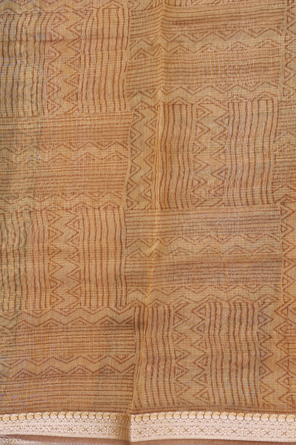 Chanderi Cotton Saree In Brown With Allover Design