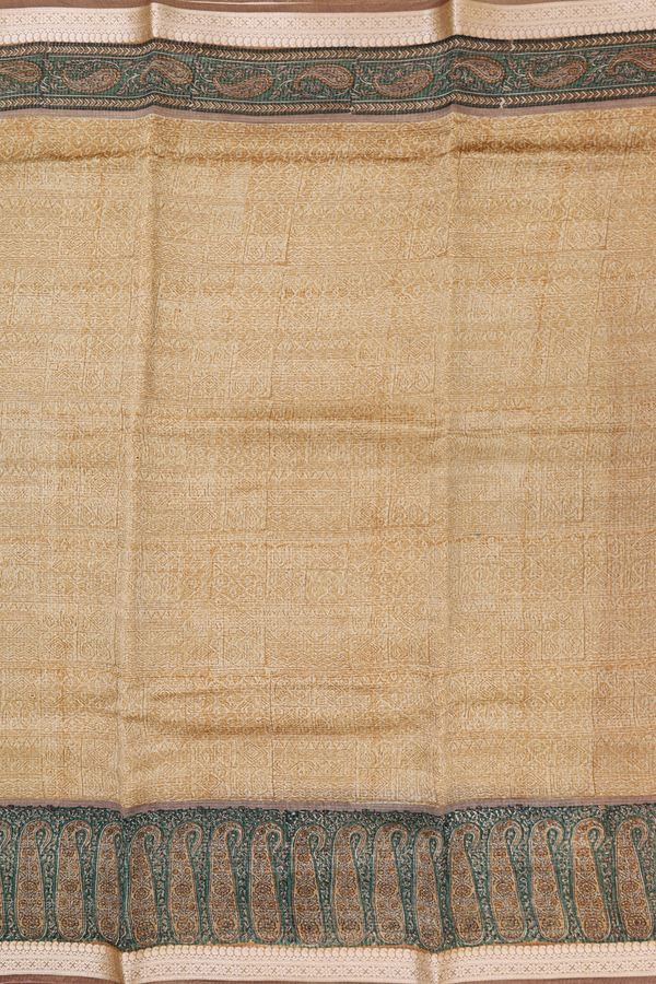 Chanderi Cotton Saree In Brown With Allover Design
