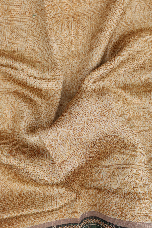 Chanderi Cotton Saree In Brown With Allover Design