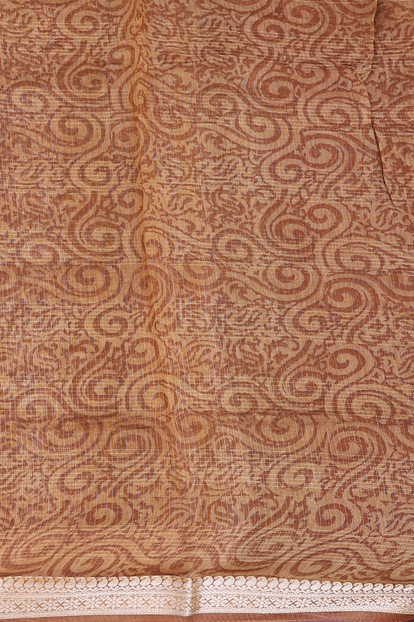 Chanderi Cotton Saree In Red And Cream With Diamond Design