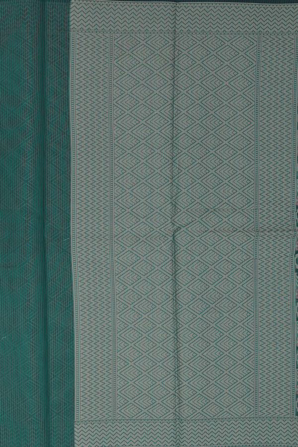 Kota Cotton Saree In Forest Green With Ogee Design