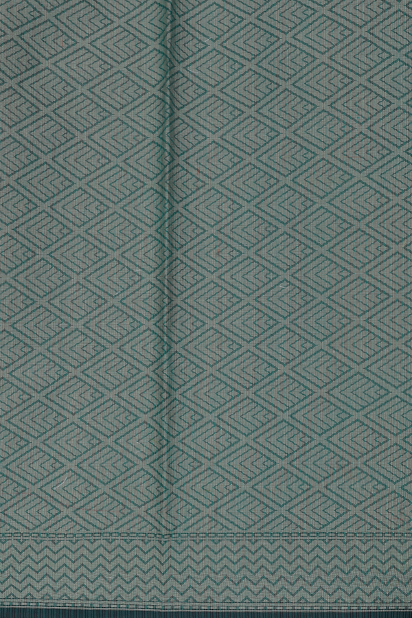 Kota Cotton Saree In Forest Green With Ogee Design