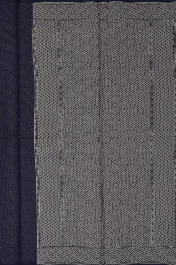 Kota Cotton Saree In Navy Blue With Ogee Design