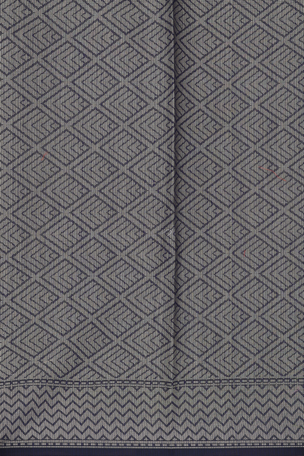 Kota Cotton Saree In Navy Blue With Ogee Design