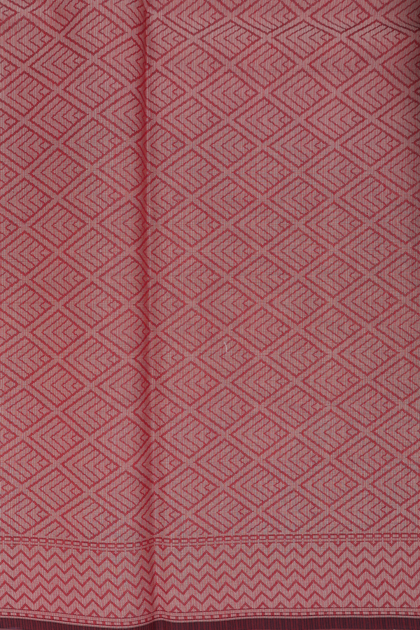 Kota Cotton Saree In Crimson Red With Ogee Design