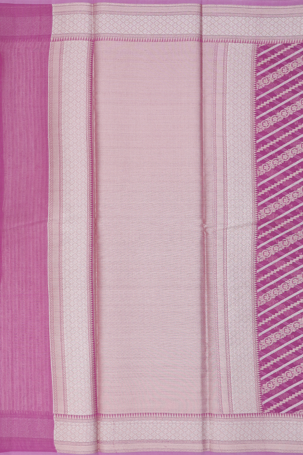 Kota Cotton Saree In Orchid Purple With Diagonal Design