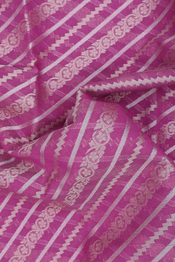 Kota Cotton Saree In Orchid Purple With Diagonal Design