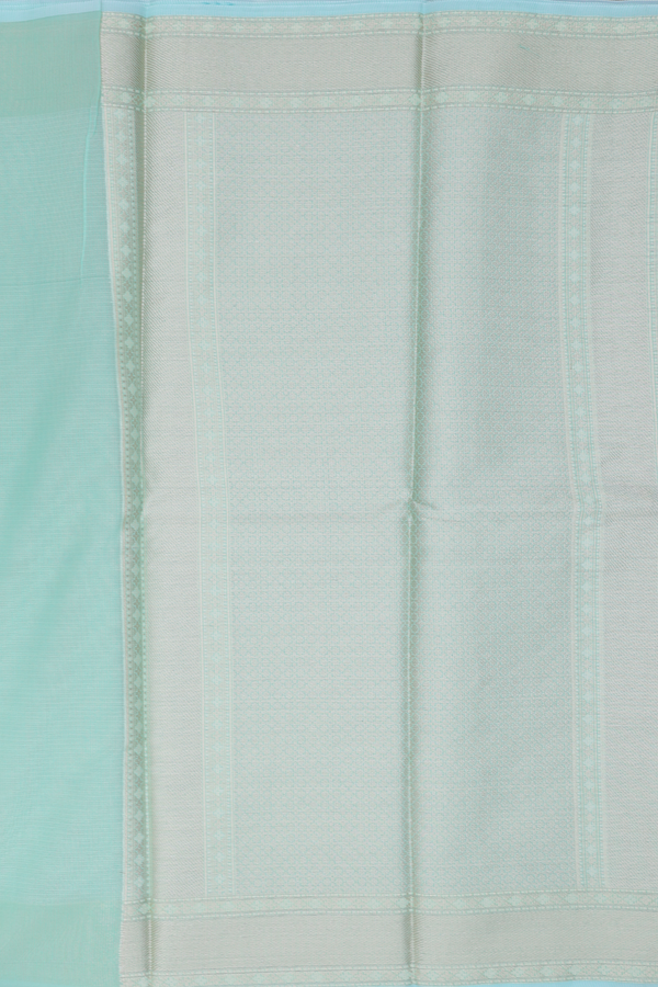 Kota Cotton Saree In Mint Green With Floral Design
