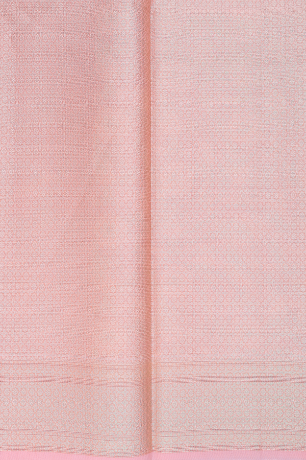 Kota Cotton Saree In Peach Pink With Floral Design
