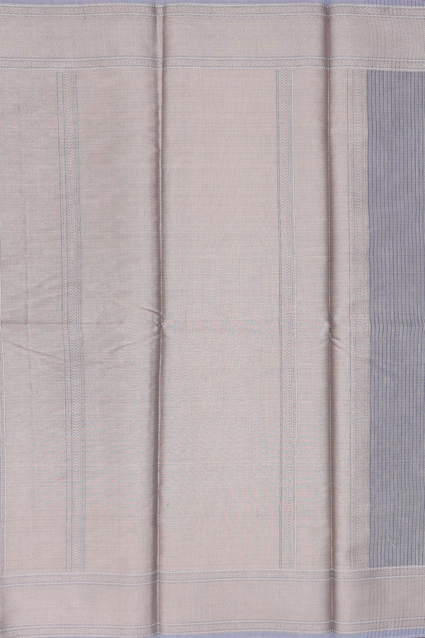 Kota Cotton Saree In Grey And Cream With Diagonal Design