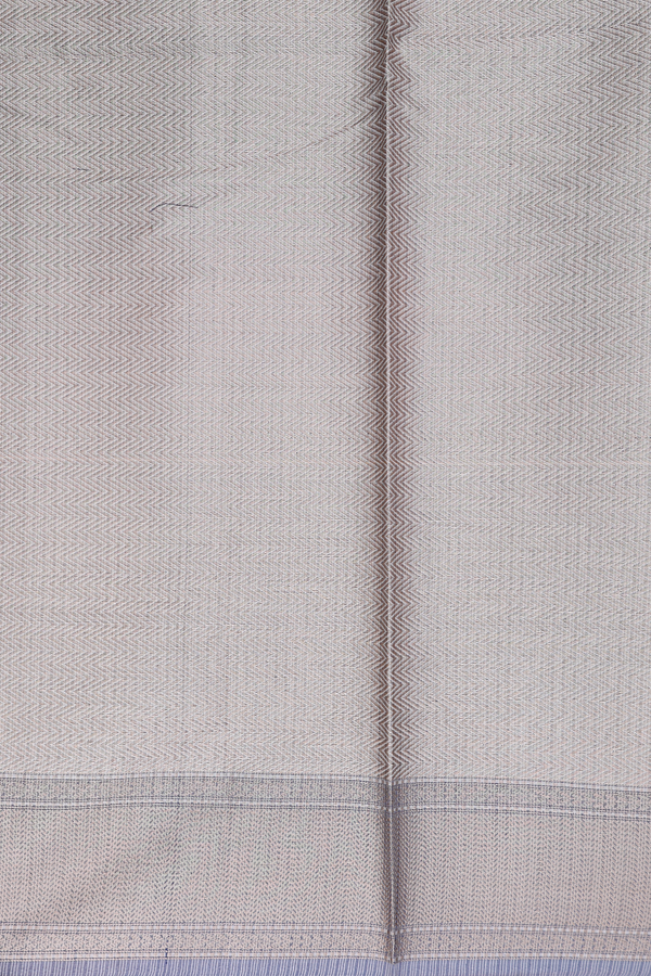 Kota Cotton Saree In Grey And Cream With Diagonal Design