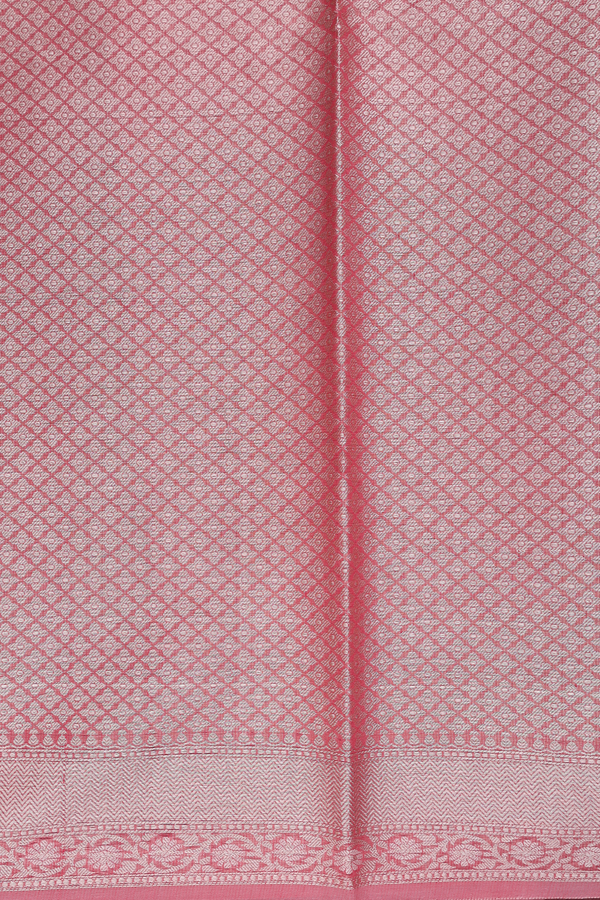 Kota Cotton Saree In Dark Peach With Allover Design