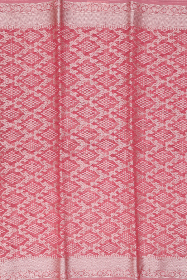 Kota Cotton Saree In Dark Peach With Allover Design