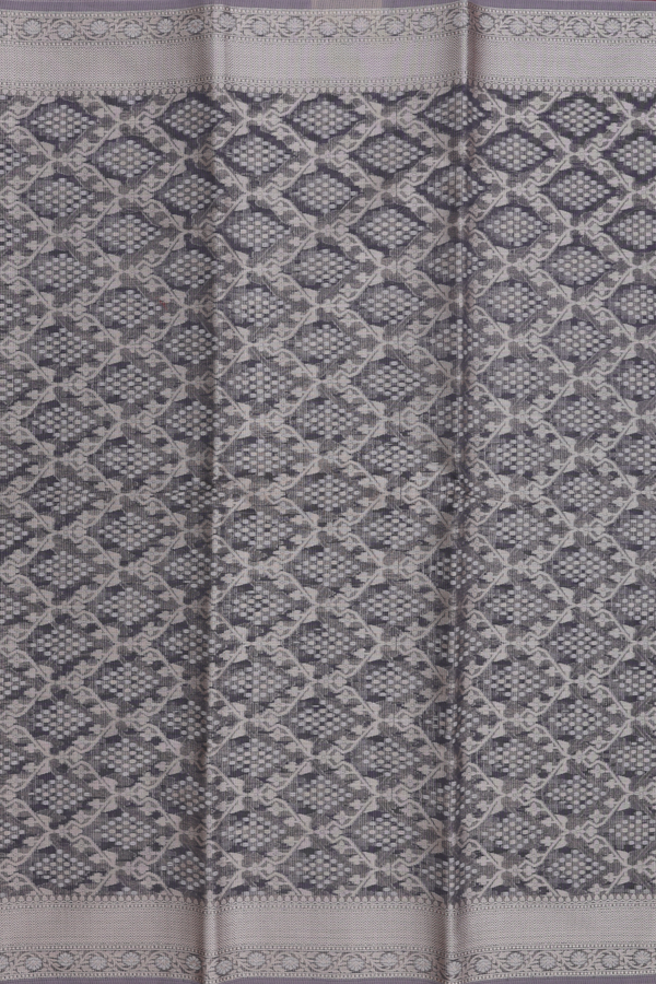 Kota Cotton Saree In Grey With Allover Design