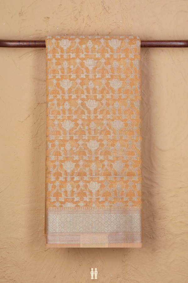 Kota Cotton Saree In Yellow With Allover Design