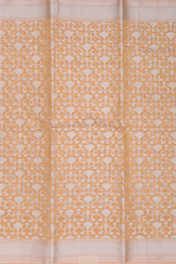 Kota Cotton Saree In Yellow With Allover Design