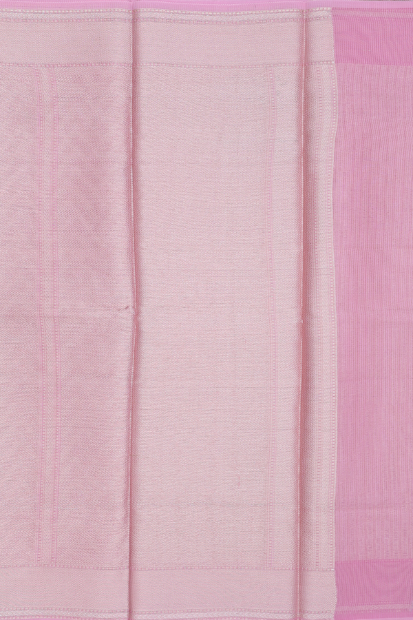 Kota Cotton Saree In Pink With Chevron Design