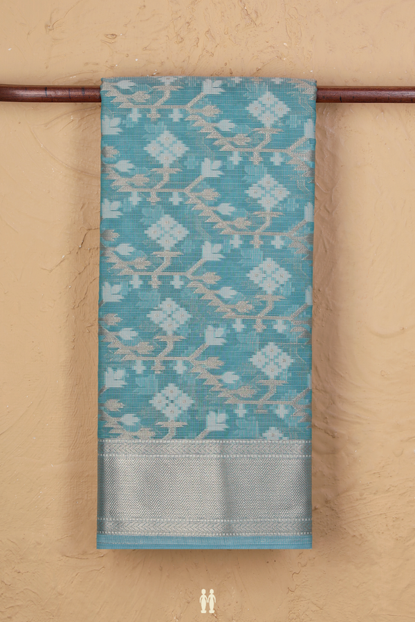 Kota Cotton Saree In Turkish Blue With Allover Design