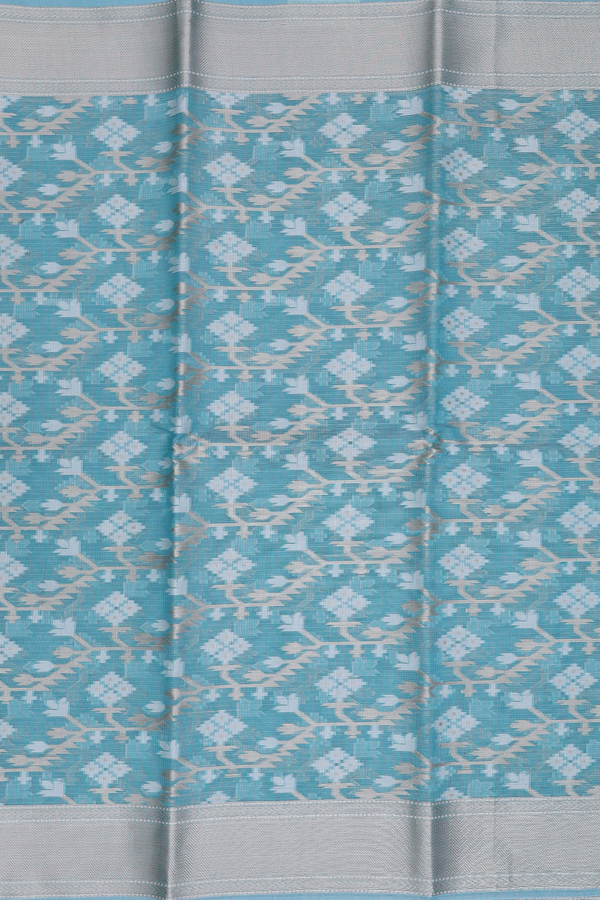 Kota Cotton Saree In Turkish Blue With Allover Design
