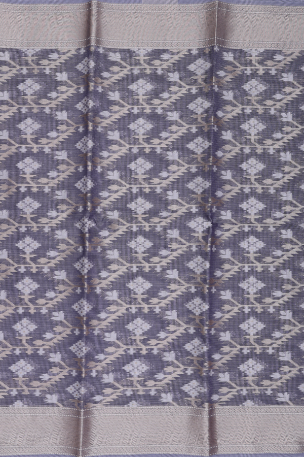 Kota Cotton Saree In Grey With Allover Design