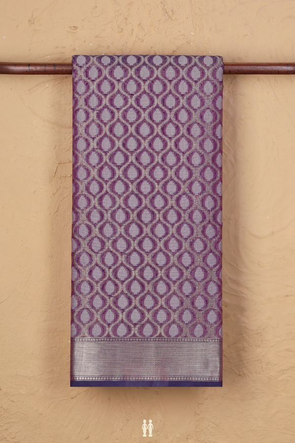 Kota Cotton Saree In Purple With Ogee Design
