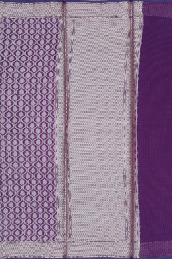 Kota Cotton Saree In Purple With Ogee Design