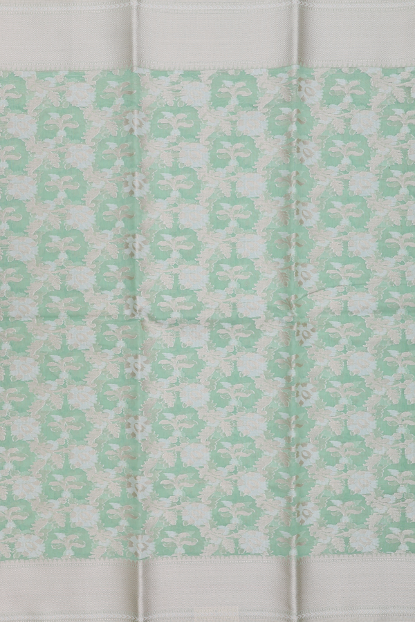 Kota Cotton Saree In Green With Floral Design