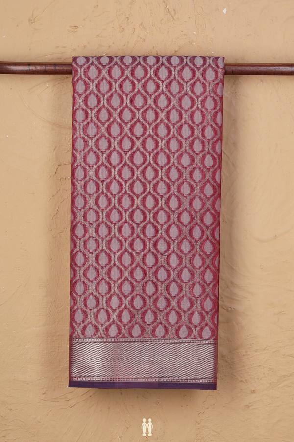 Kota Cotton Saree In Red With Ogee Design