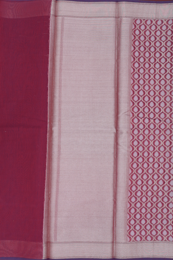 Kota Cotton Saree In Red With Ogee Design