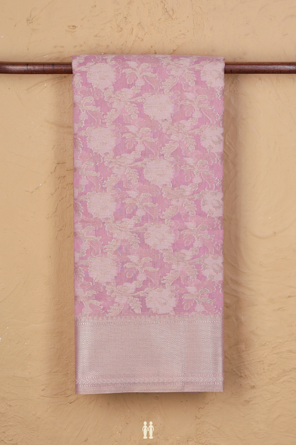 Kota Cotton Saree In Pink With Floral Design