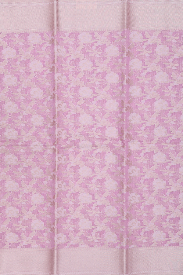 Kota Cotton Saree In Pink With Floral Design