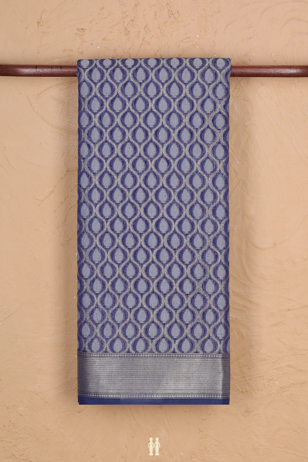 Kota Cotton Saree In Royal Blue With Ogee Design