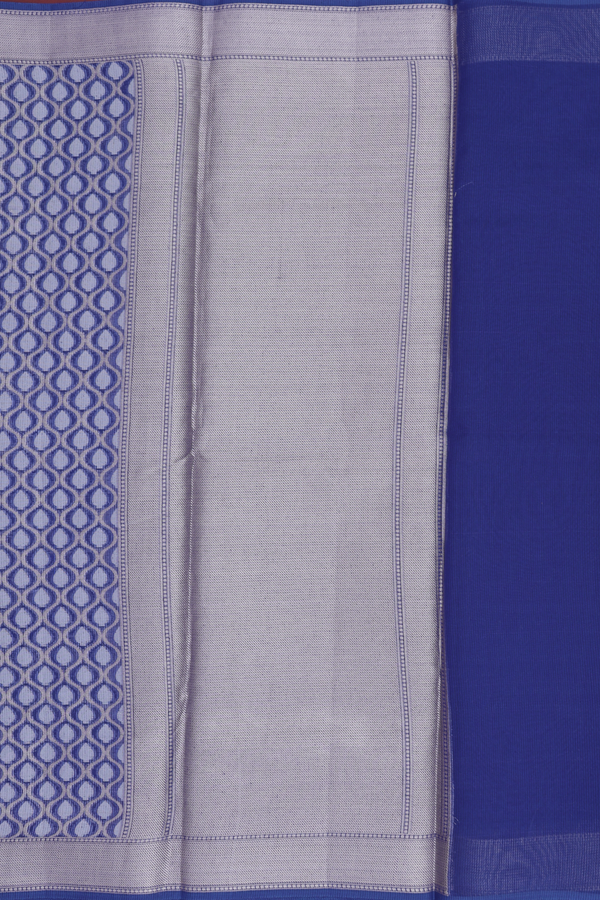 Kota Cotton Saree In Royal Blue With Ogee Design