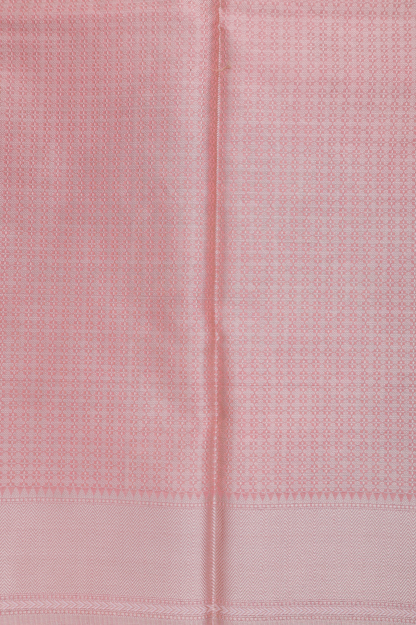 Kota Cotton Saree In Peach With Floral Design