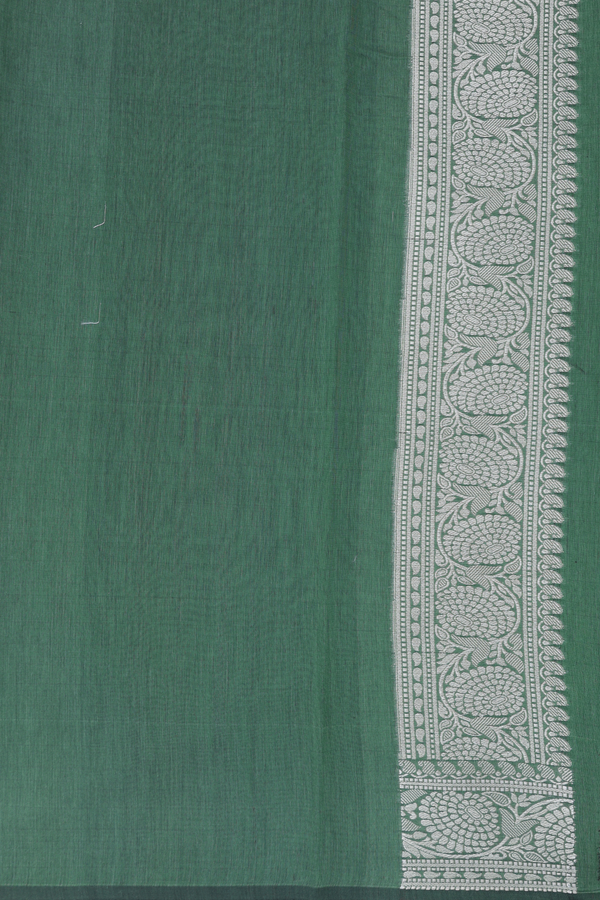 Kota Cotton Saree In Green With Floral Buttis