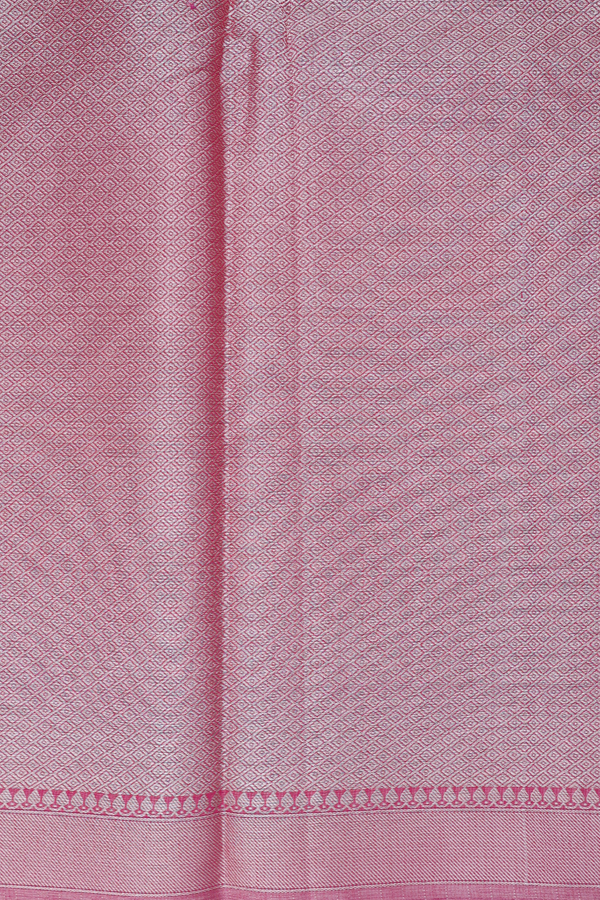 Kota Cotton Saree In Rani Pink With Diagonal Design