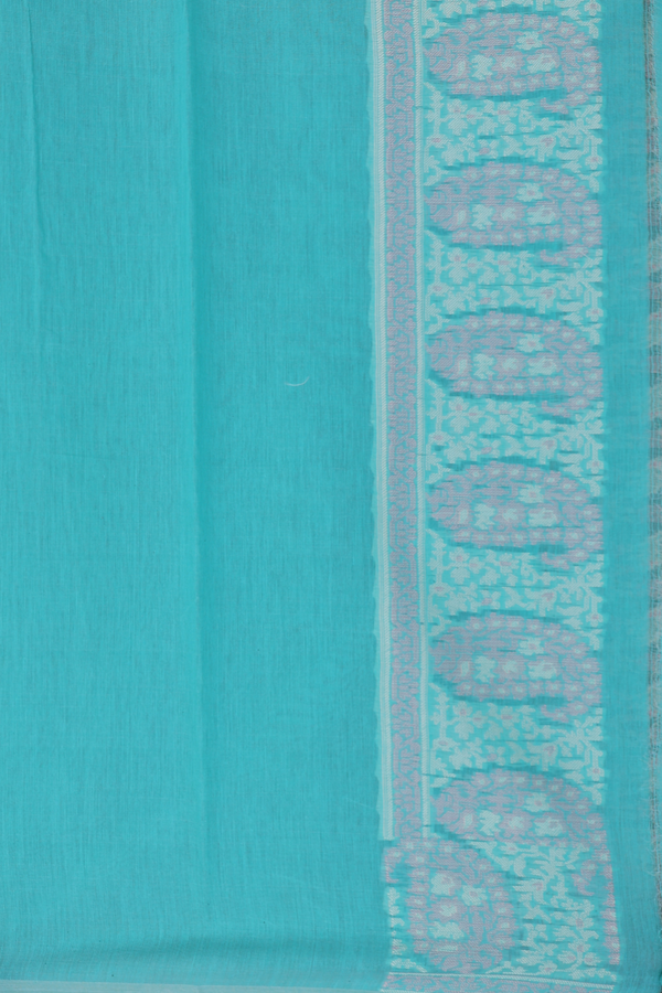Kota Cotton Saree In Green With Diagonal Design