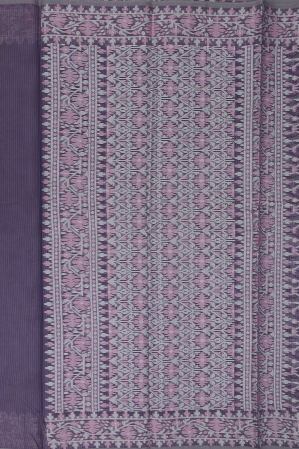 Kota Cotton Saree In Purple With Diamond Design