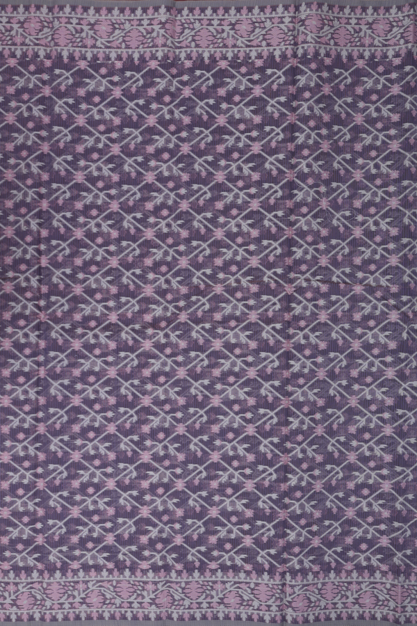 Kota Cotton Saree In Purple With Diamond Design