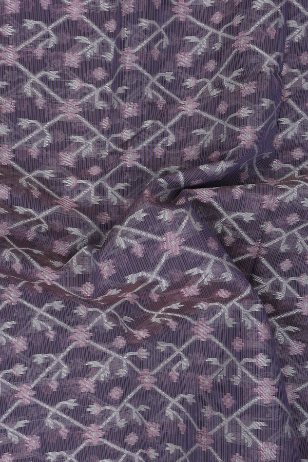 Kota Cotton Saree In Purple With Diamond Design
