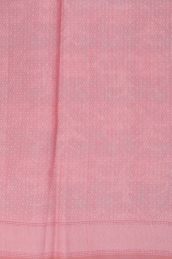 Kota Cotton Saree In Peach With Floral Design