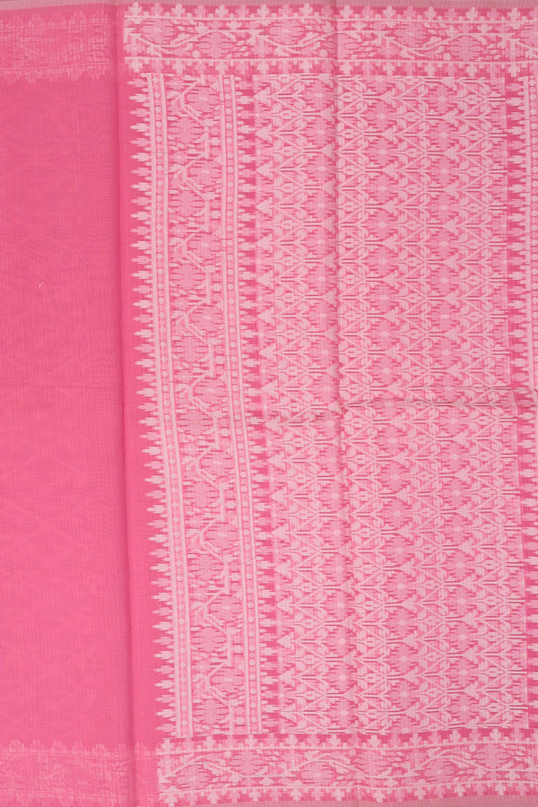 Kota Cotton Saree In Punch Pink With Allover Design