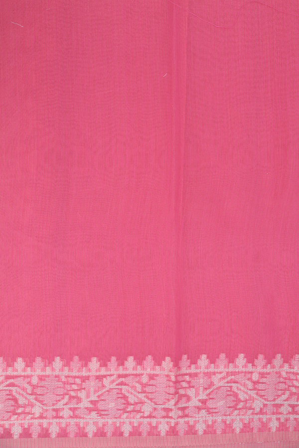 Kota Cotton Saree In Punch Pink With Allover Design