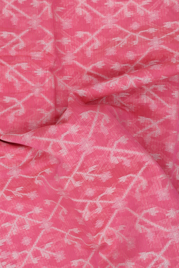 Kota Cotton Saree In Punch Pink With Allover Design