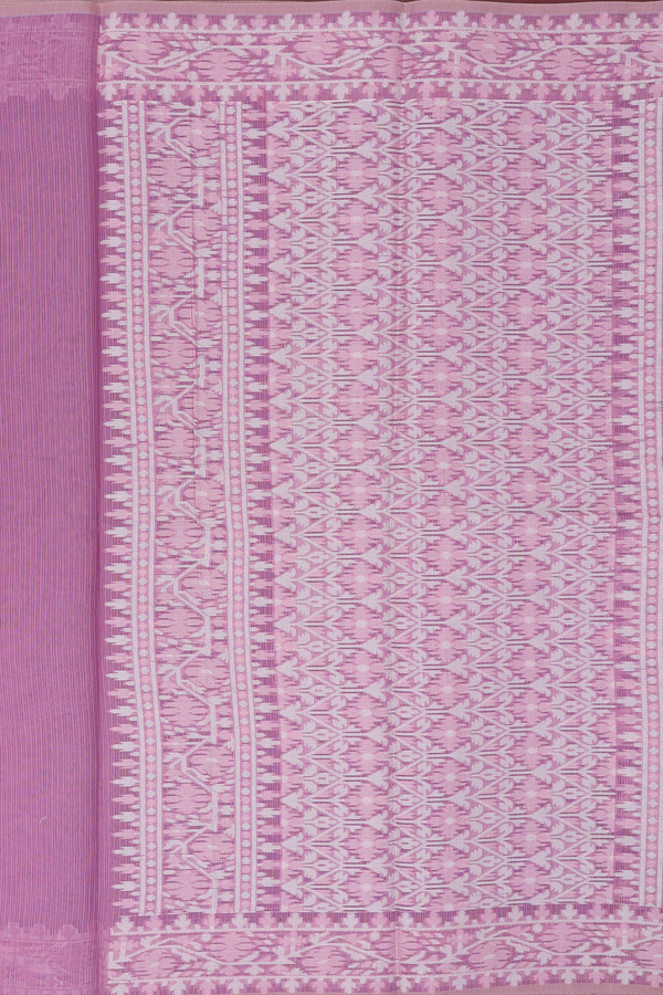 Kota Cotton Saree In Dusty Lavender With Allover Design